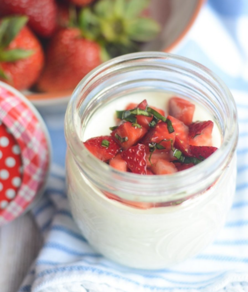 strawberry panna cotta